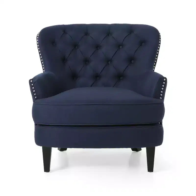 GDFStudio Jaxen Contemporary Fabric Tufted Club Chair and Ottoman Set