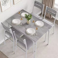 5 Piece Dining Table Set for 4, Compact Square Table Chairs, Sturdy MDF Top, Metal Frame, Space-Saving Breakfast Set