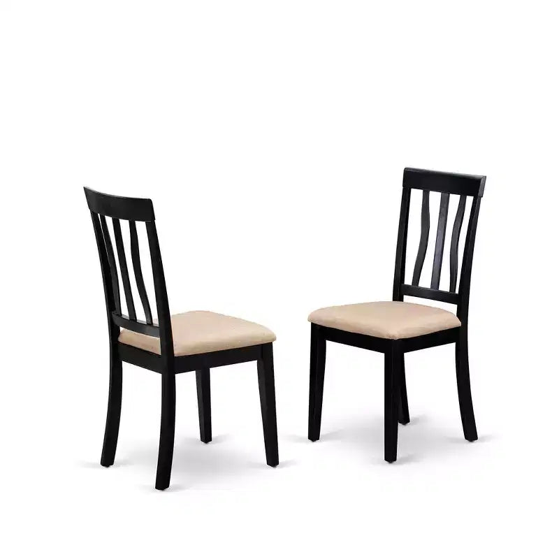 HomeStock Belmont Set da cucina - Tavolo e 2 sedie da pranzo, nero e ciliegio