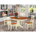 HomeStock Belmont 5-Piece Dining Table Set, White