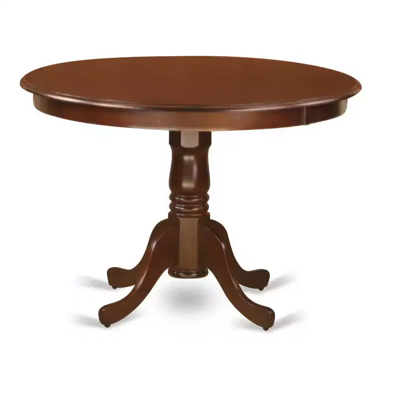 HomeStock Belmont Set con un tavolo rotondo e sedie da pranzo in legno, mogano