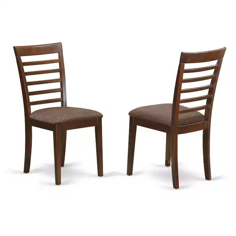 HomeStock Belmont Set con un tavolo rotondo e sedie da pranzo in legno, mogano