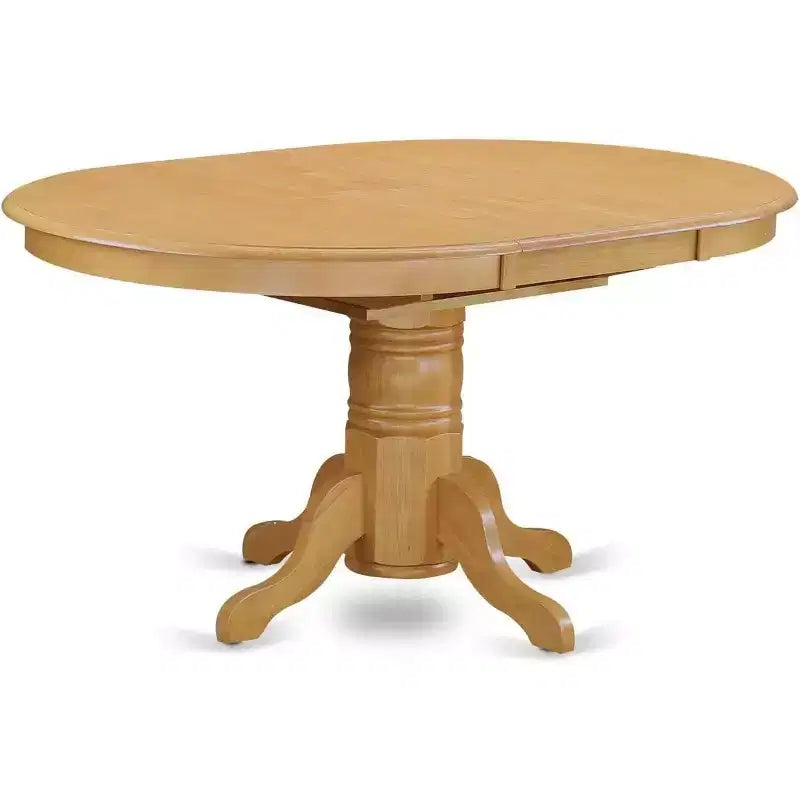 HomeStock Belmont set da pranzo da 7 pezzi, tavolo ovale 42/60 con allunga a farfalla da 18 pollici e 6 sedie Parson con gambe in rovere e tessuto di lino color cervo chiaro