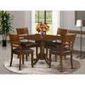 HomeStock Belmont Dinette Table With 2 Drop Leaves And Leather Kitchen Chairs, Espresso