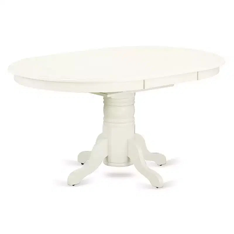 Set tavolo da cucina HomeStock Belmont 7 pezzi - 6 sedie da pranzo con seduta in legno - Tavolo da pranzo da cucina con prolunga a farfalla - Finitura bianco lino