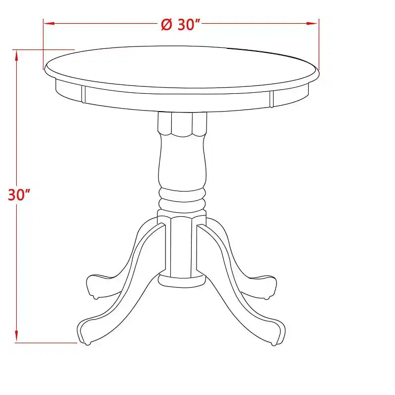 Set da pranzo moderno di metà secolo HomeStock Belmont da 3 pezzi include un tavolo in legno e 2 sedie da pranzo con schienale a doghe - Finitura nera