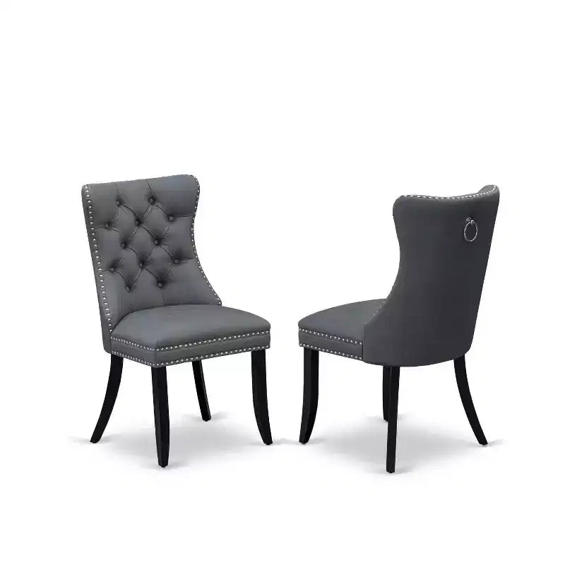 HomeStock Belmont Set da Cucina di 5 Pezzi, Composto da un Tavolo da Pranzo Rettangolare con Allunga a Farfalla e 4 Sedie Imbottite, Nero