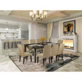 HomeStock Belmont Dining Table Set with Self - Storing Leaf and 8 Parson Chairs