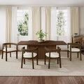 Christopher Knight Home Adriana Contemporary 7 Piece Rubberwood Upholstered Dining Set with Oversized Rectangular Table