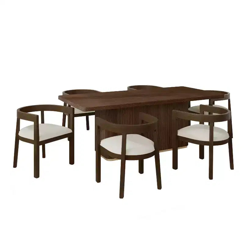 Christopher Knight Home Adriana set da pranzo contemporaneo di 7 pezzi in legno di gomma imbottito con tavolo rettangolare di grandi dimensioni