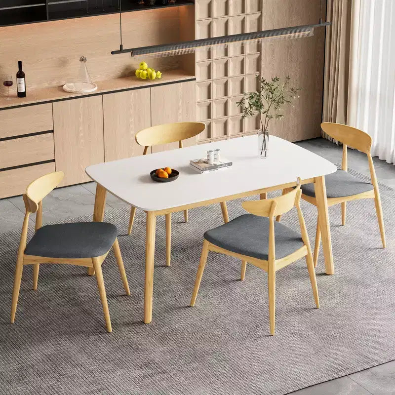 Set da pranzo a 5 pezzi imbottito in legno di gomma Christopher Knight Home Sabrina Mid-Century Modern