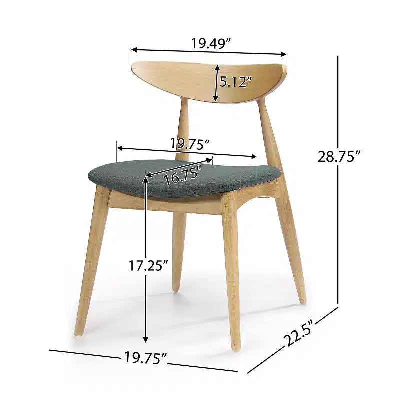 Set da pranzo a 5 pezzi imbottito in legno di gomma Christopher Knight Home Sabrina Mid-Century Modern