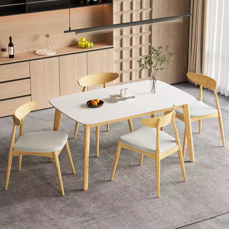 Set da pranzo a 5 pezzi imbottito in legno di gomma Christopher Knight Home Sabrina Mid-Century Modern