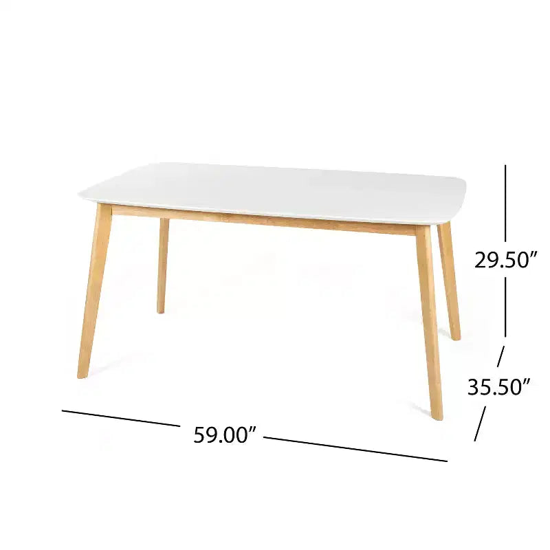 Set da pranzo a 5 pezzi imbottito in legno di gomma Christopher Knight Home Sabrina Mid-Century Modern