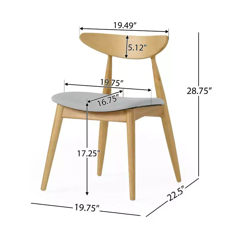 Set da pranzo a 5 pezzi imbottito in legno di gomma Christopher Knight Home Sabrina Mid-Century Modern