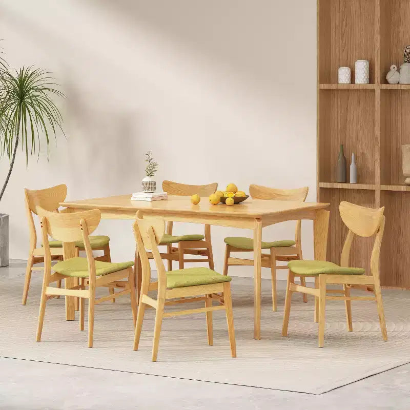 Christopher Knight Home Chennault Wood and Fabric 7 Piece Dining Set