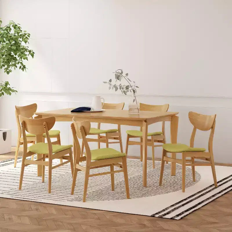Christopher Knight Home Set da Pranzo Chennault 7 Pezzi in Legno e Tessuto