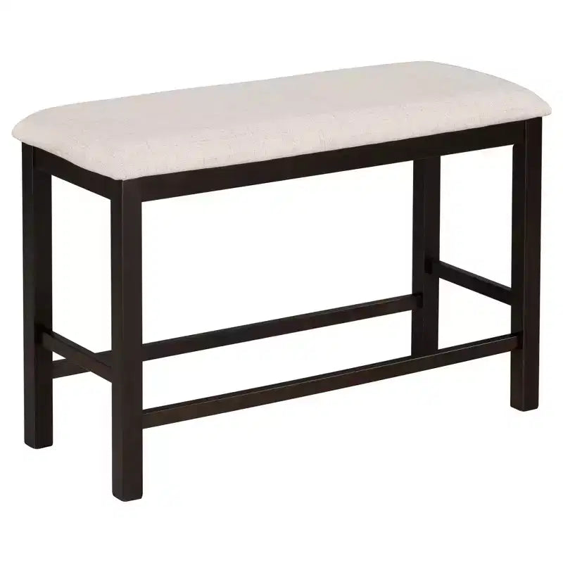 Set da pranzo da 6 pezzi altezza bancone stile rustico, tavolo rettangolare con ripiano, 4 sedie e panca