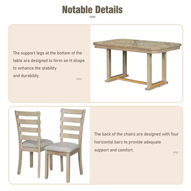 Set tavolo da pranzo per 6 con piano effetto legno, set tavolo da cucina con sedie e panca