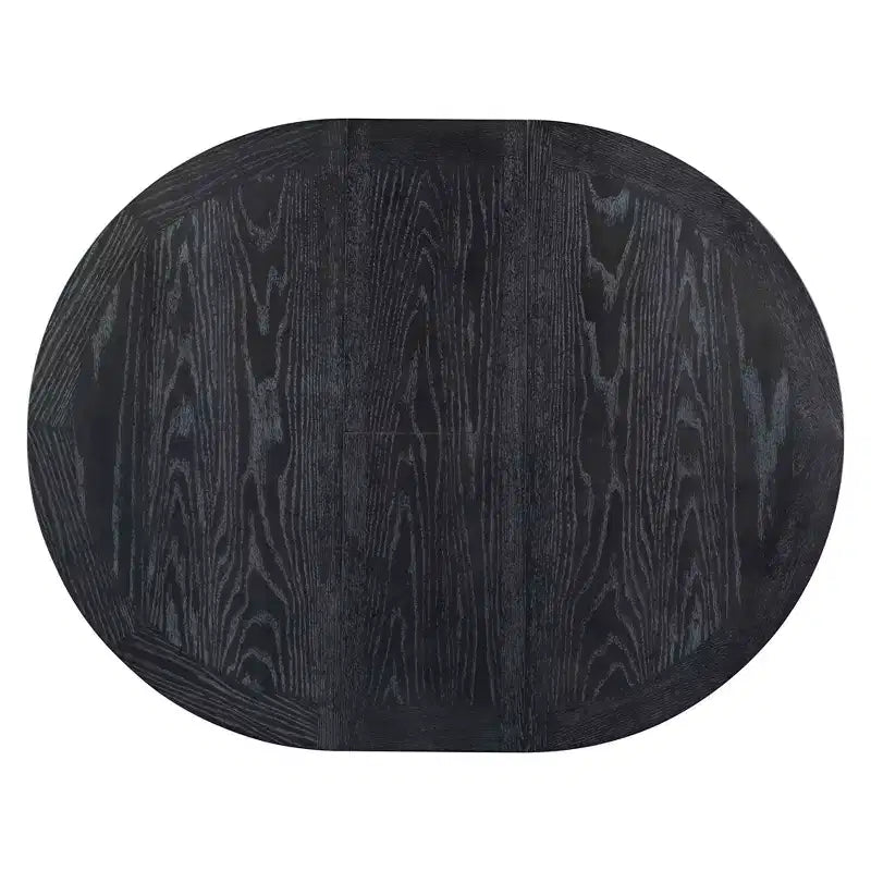 Set Tavolo da Pranzo Allungabile per 4, Tavolo Rotondo in Legno con 4 Sedie Imbottite per Cucina