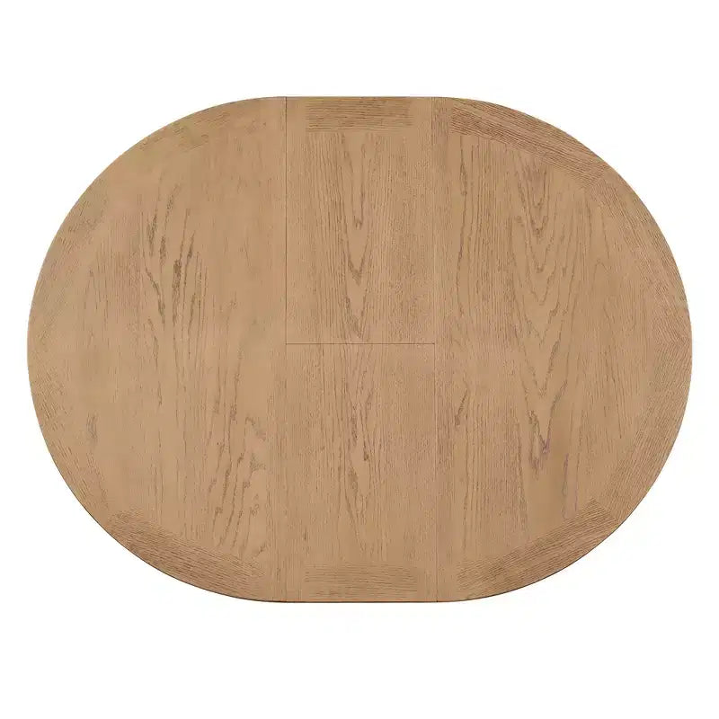 Set Tavolo da Pranzo Allungabile per 4, Tavolo Rotondo in Legno con 4 Sedie Imbottite per Cucina