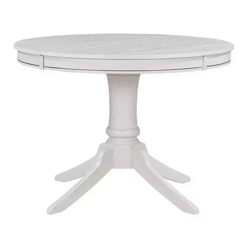 Set tavolo da pranzo rotondo allungabile per 4 persone, set da pranzo stile rustico e 4 sedie imbottite