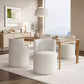 Christopher Knight Home Morrick 5 Piece Mid-Century Modern Swivel Upholstered Dining Chairs with Rubberwood Dining Table
