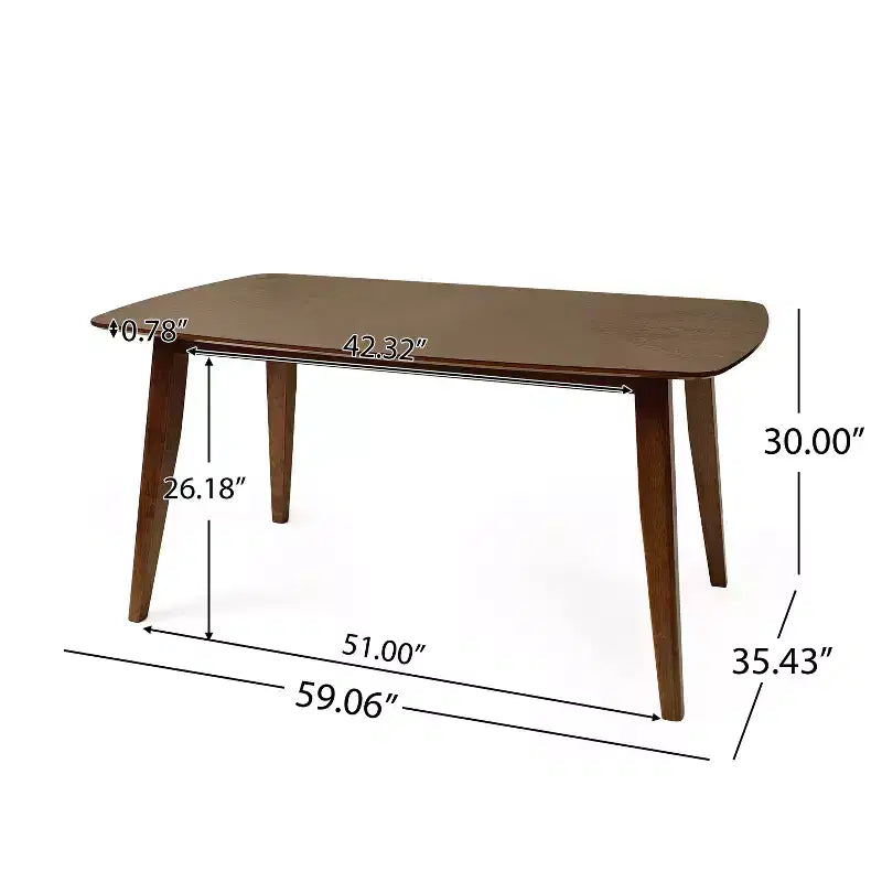 Christopher Knight Home Volgrun, set da pranzo di 5 pezzi in legno di gomma e tessuto, stile moderno di metà secolo