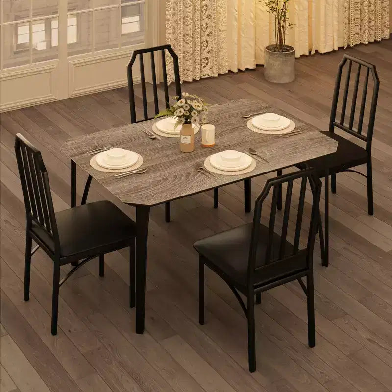 Set da tavolo da pranzo quadrato con sedie imbottite Tavolo da cucina per casa, appartamento, spazio ridotto