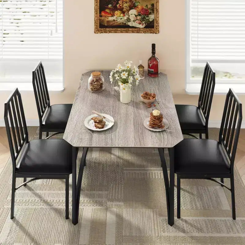 Set da tavolo da pranzo quadrato con sedie imbottite Tavolo da cucina per casa, appartamento, spazio ridotto
