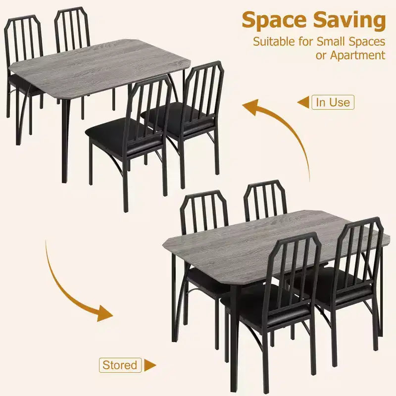 Set da tavolo da pranzo quadrato con sedie imbottite Tavolo da cucina per casa, appartamento, spazio ridotto