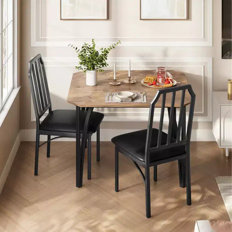 Set da tavolo da pranzo quadrato con sedie imbottite Tavolo da cucina per casa, appartamento, spazio ridotto