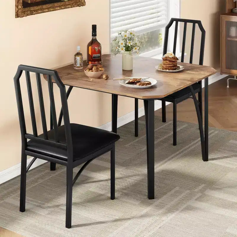 Set da tavolo da pranzo quadrato con sedie imbottite Tavolo da cucina per casa, appartamento, spazio ridotto