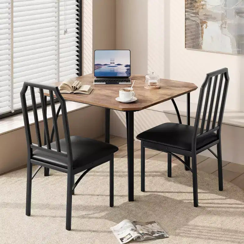 Set da tavolo da pranzo quadrato con sedie imbottite Tavolo da cucina per casa, appartamento, spazio ridotto