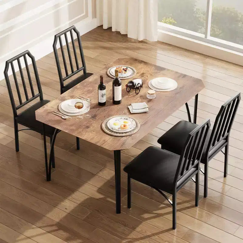 Set da tavolo da pranzo quadrato con sedie imbottite Tavolo da cucina per casa, appartamento, spazio ridotto
