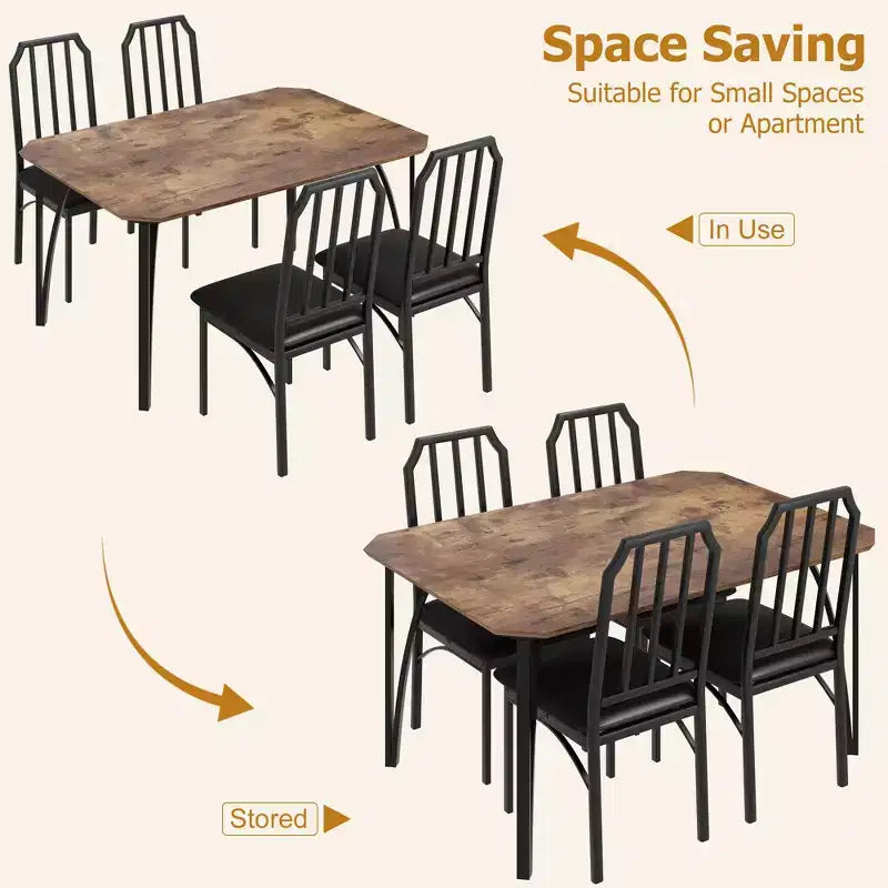 Set da tavolo da pranzo quadrato con sedie imbottite Tavolo da cucina per casa, appartamento, spazio ridotto