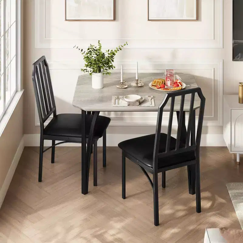 Set da tavolo da pranzo quadrato con sedie imbottite Tavolo da cucina per casa, appartamento, spazio ridotto