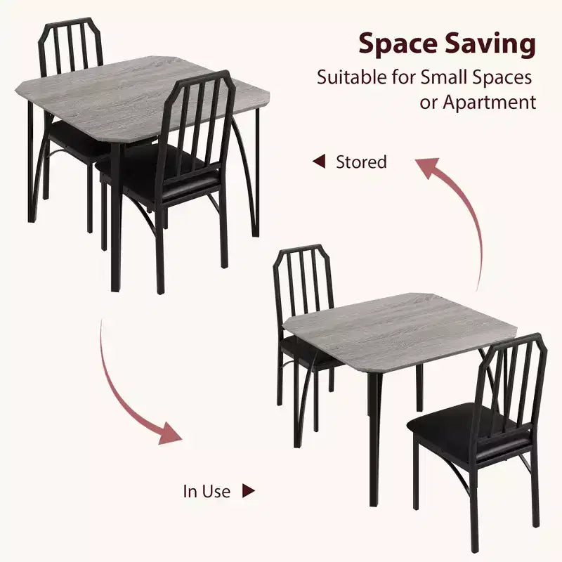 Set da tavolo da pranzo quadrato con sedie imbottite Tavolo da cucina per casa, appartamento, spazio ridotto