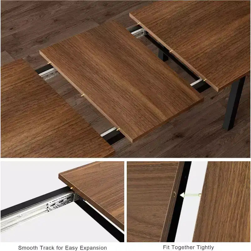 Set da Pranzo Estensibile da 5 Pezzi, Tavolo da Cucina con 2 Sedie e 2 Panche, Set Tavolo da Pranzo per 4-6 Persone, Tavolo da Colazione Salvaspazio