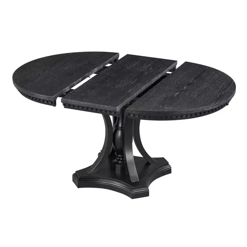 Set da pranzo rotondo retrò Polibi da 5 pezzi con tavolo allungabile