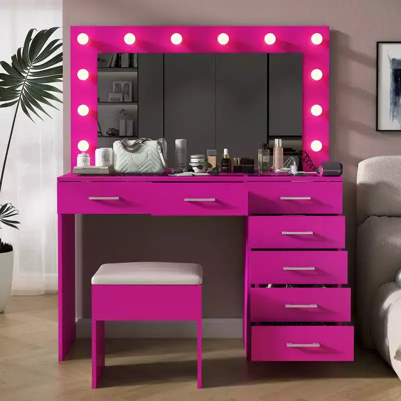 Set Scrivania Toeletta Rosa