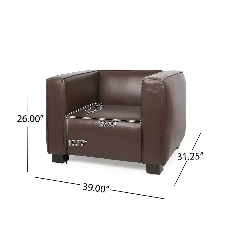 Christopher Knight Home Goyette Contemporary Faux Leather 3 Piece Living Room Sofa Set