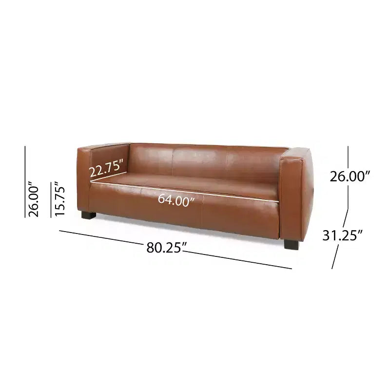 Christopher Knight Home Goyette Contemporary Faux Leather 3 Piece Living Room Sofa Set