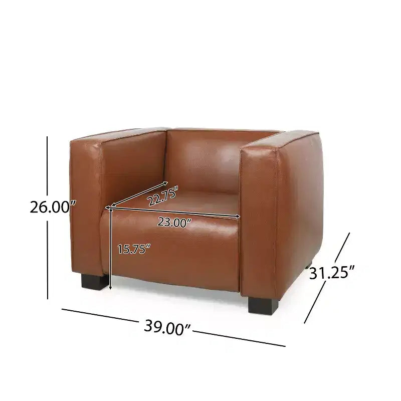 Christopher Knight Home Goyette Contemporary Faux Leather 3 Piece Living Room Sofa Set