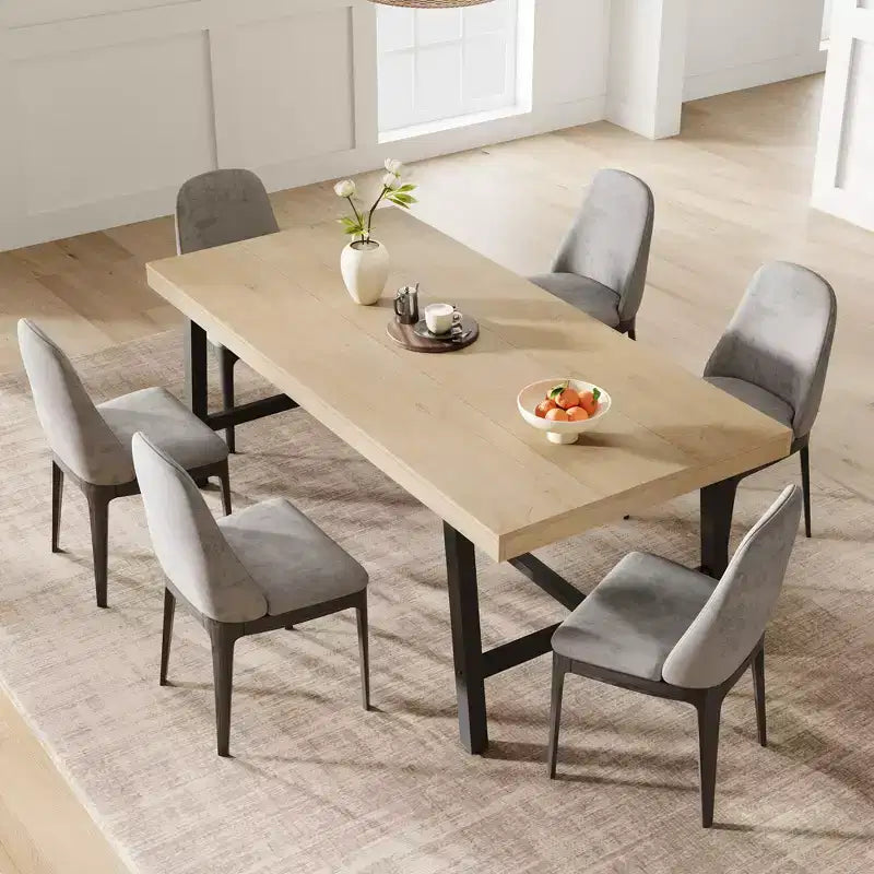 Tavolo da pranzo da 71 pollici per 6-10 persone, tavolo da cucina rettangolare moderno in stile rustico, con piedini regolabili e robusta struttura in metallo, per sala da pranzo, soggiorno, senza sedie