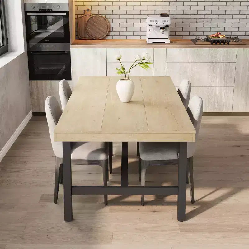 Tavolo da pranzo da 71 pollici per 6-10 persone, tavolo da cucina rettangolare moderno in stile rustico, con piedini regolabili e robusta struttura in metallo, per sala da pranzo, soggiorno, senza sedie