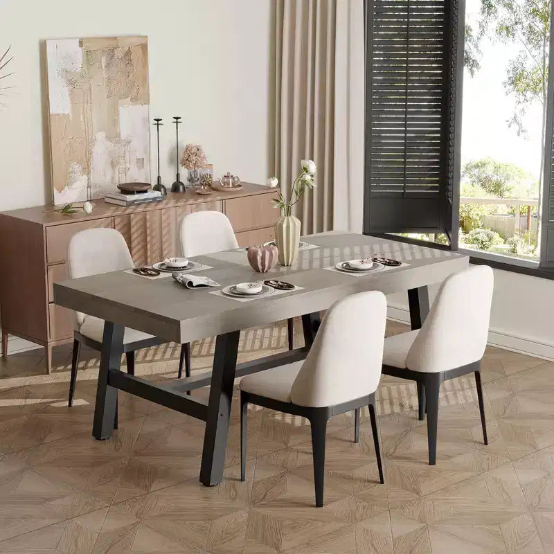 Tavolo da pranzo da 71 pollici per 6-10 persone, tavolo da cucina rettangolare moderno in stile rustico, con piedini regolabili e robusta struttura in metallo, per sala da pranzo, soggiorno, senza sedie