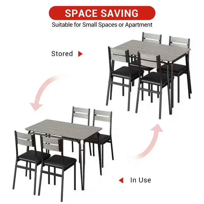 Tavolo da pranzo per 4, Tavolo piccolo e sedie set da 4, Set quadrati da pranzo con 4 sedie, Set da 5 pezzi per cucina e sala da pranzo per piccoli spazi, Appartamento