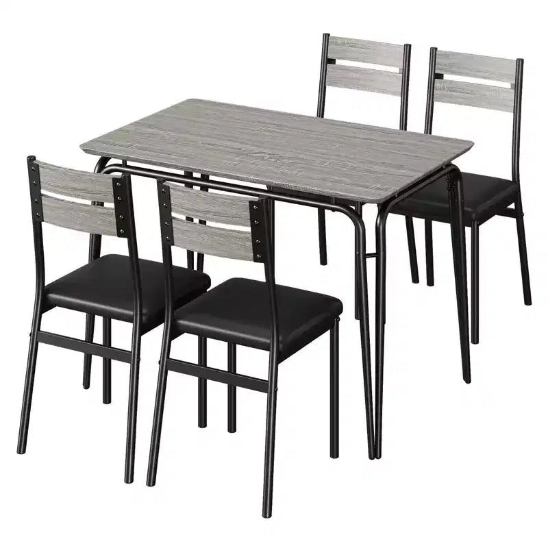 Tavolo da pranzo per 4, Tavolo piccolo e sedie set da 4, Set quadrati da pranzo con 4 sedie, Set da 5 pezzi per cucina e sala da pranzo per piccoli spazi, Appartamento