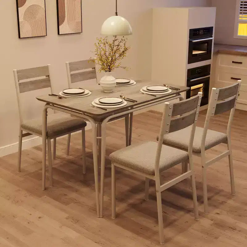 Tavolo da pranzo per 4, Tavolo piccolo e sedie set da 4, Set quadrati da pranzo con 4 sedie, Set da 5 pezzi per cucina e sala da pranzo per piccoli spazi, Appartamento